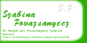 szabina povazsanyecz business card